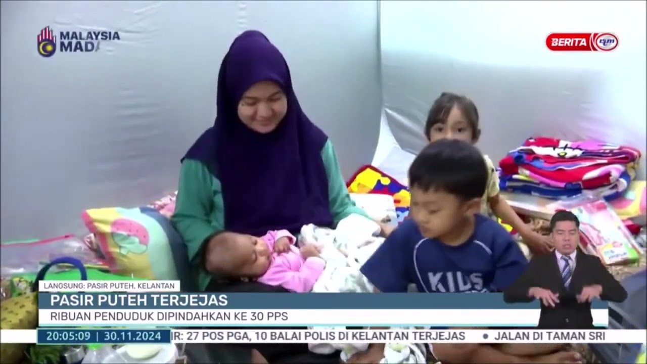 PASIR PUTEH TERJEJAS RIBUAN PENDUDUK DIPINDAHKAN KE 30 PPS
