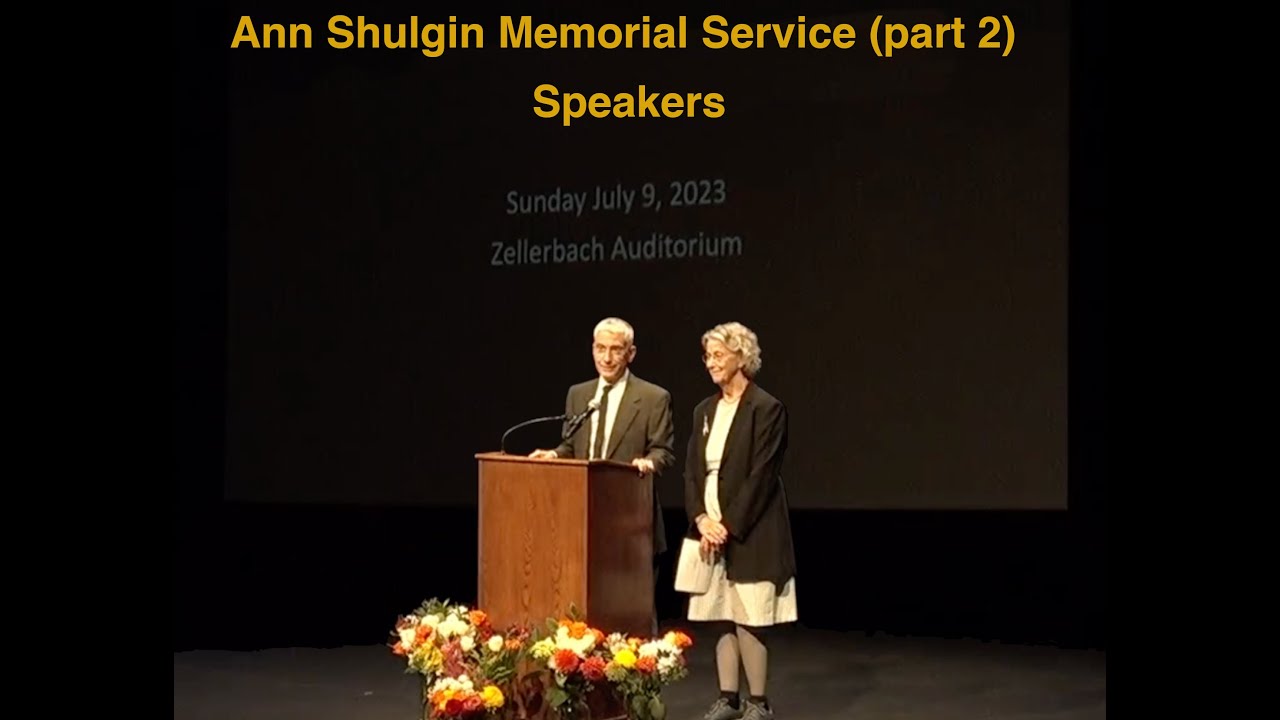 Ann Shulgin Memorial Service (part 2) - Speakers