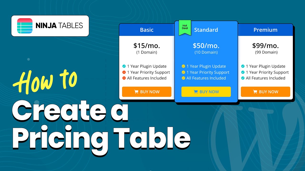 How to Effortlesslessly Create and Design a Pricing Table | Ninja Tables