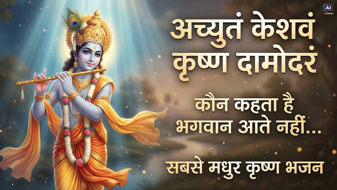 कौन कहता है भगवान आते नहीं | अच्युतं केशवं कृष्ण भजन | Achyutam Keshavam Krishna Damodaram