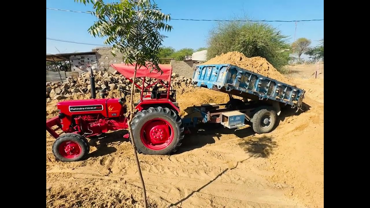 JCB trolley lodging #automobile #mahindra475di #vlog #farming 