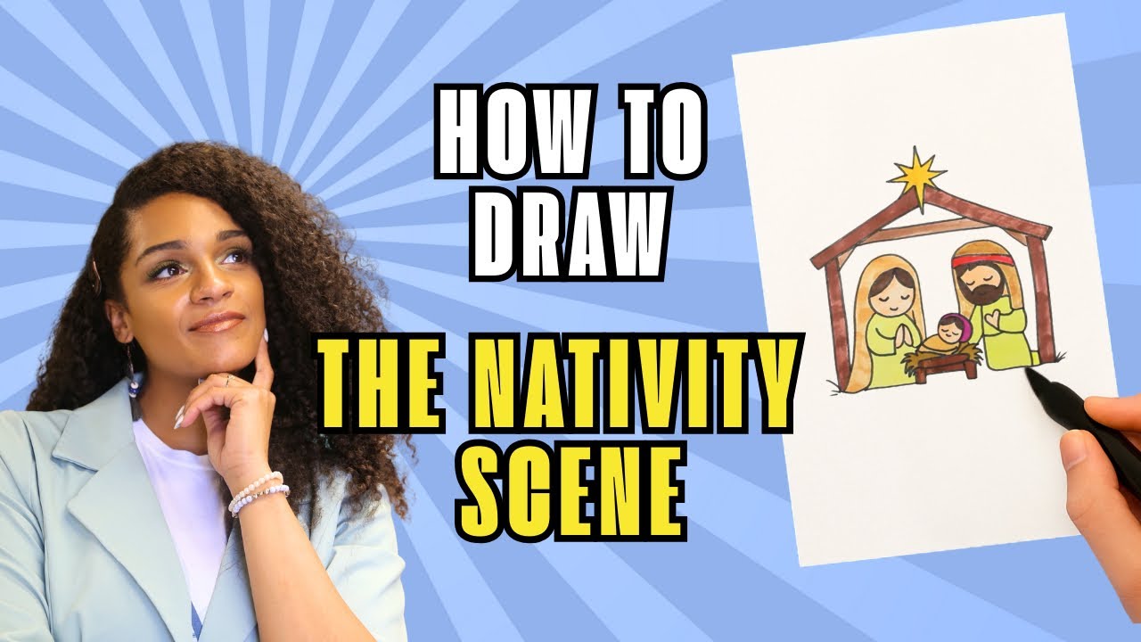 🌟How to draw the Nativity scene⭐️Draw a Nativity Scene
