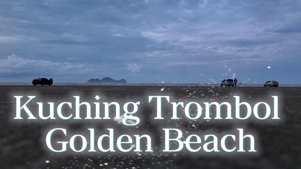 Kuching Trombol Golden Beach Aerial View