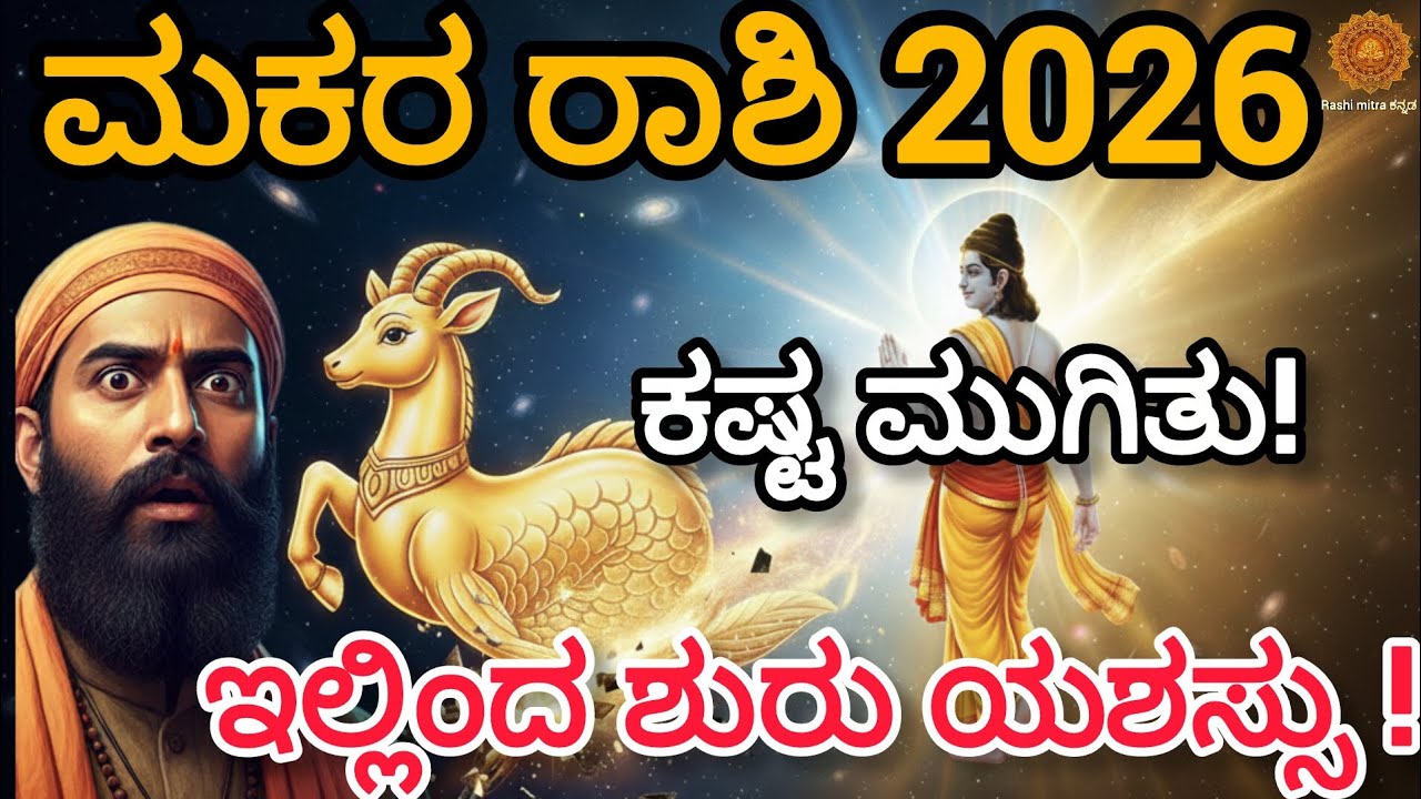 ಮಕರ ರಾಶಿ 2026 | ಶನಿ ಅಂತ್ಯ ನಂತರ ಜೀವನ ಹೇಗಿರುತ್ತೆ? ಸಂಪೂರ್ಣ ಭವಿಷ್ಯ