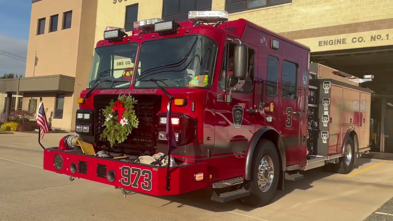 Compilation of South Farmingdale Fire Department Brand New Engine 973 From 2025