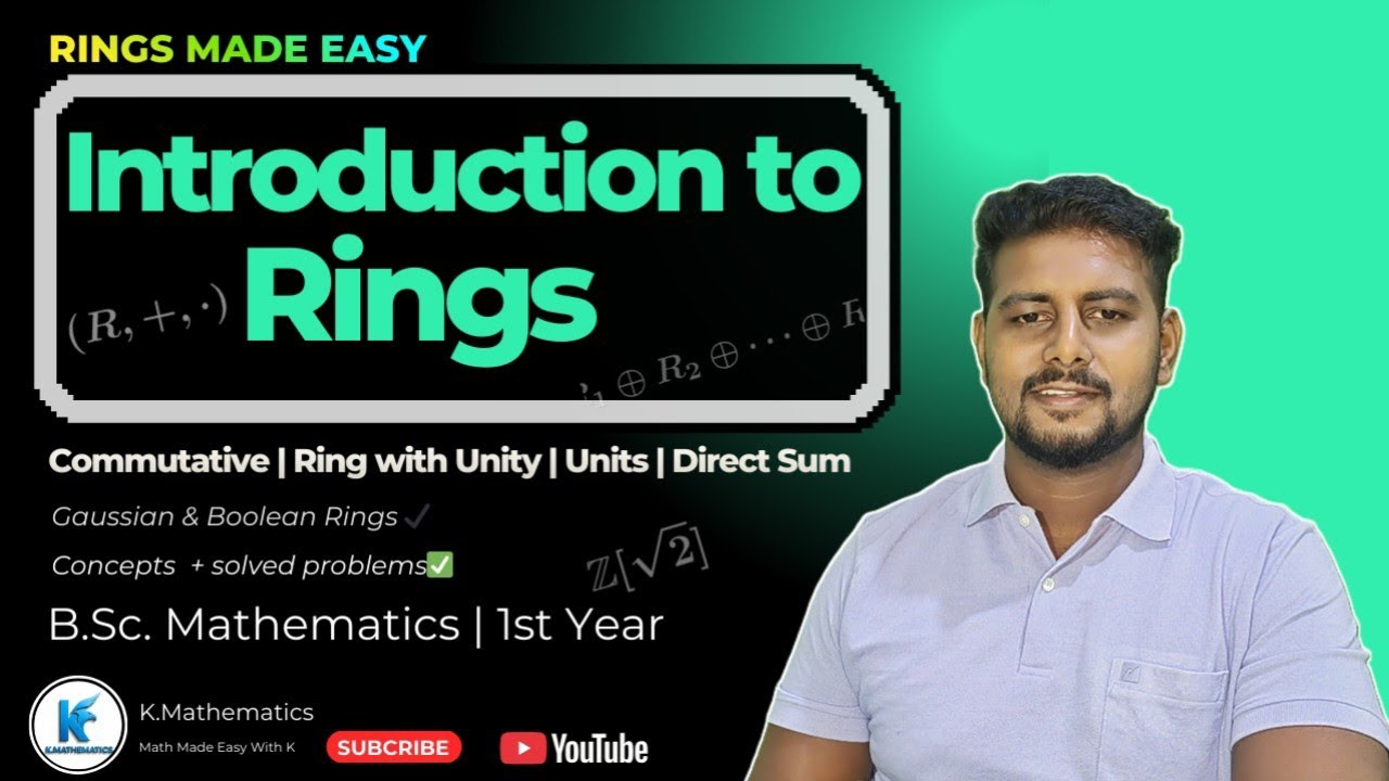 Introduction to Rings | Commutative Ring, Unity, Units, Direct Sum | B.Sc. Maths