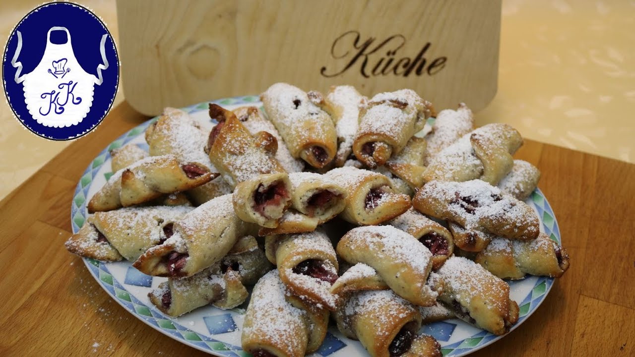 Gefüllte Röllchen, schnell und einfach zur Kaffeezeit/ Rogaliki/Cookies
