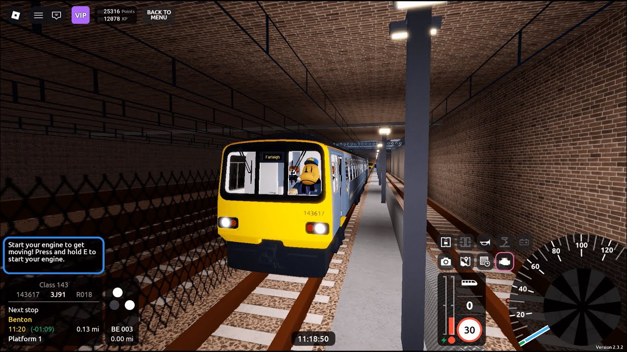 Roblox SCR 2.3.2 - Benton Station Central Sidings To Farleigh In A Waterline Class 143 Pacer!