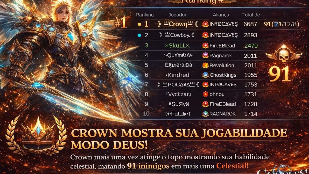 Goddess Primal Chaos: Batalha Celestial (91 mortes + 6.6k de pontos #Top1World