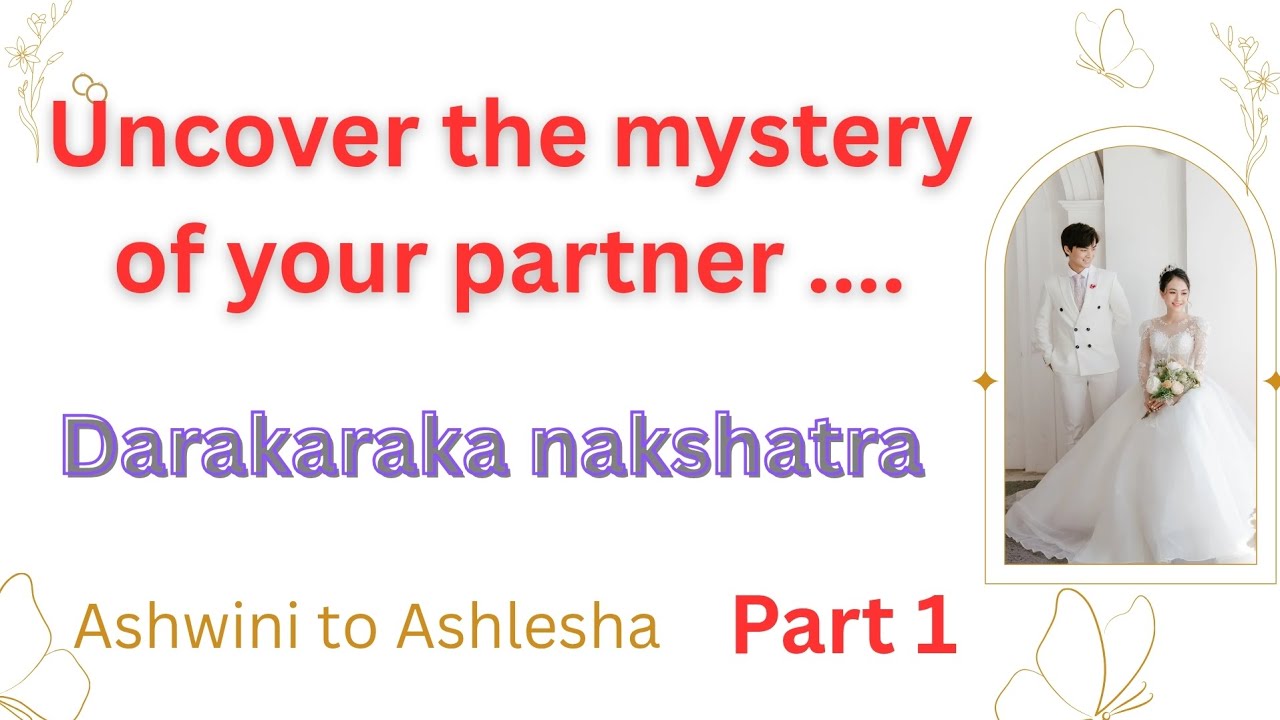 Uncovering Spouse Characteristics Through Darakaraka in Nakshatras (Ashwini–Ashlesha)