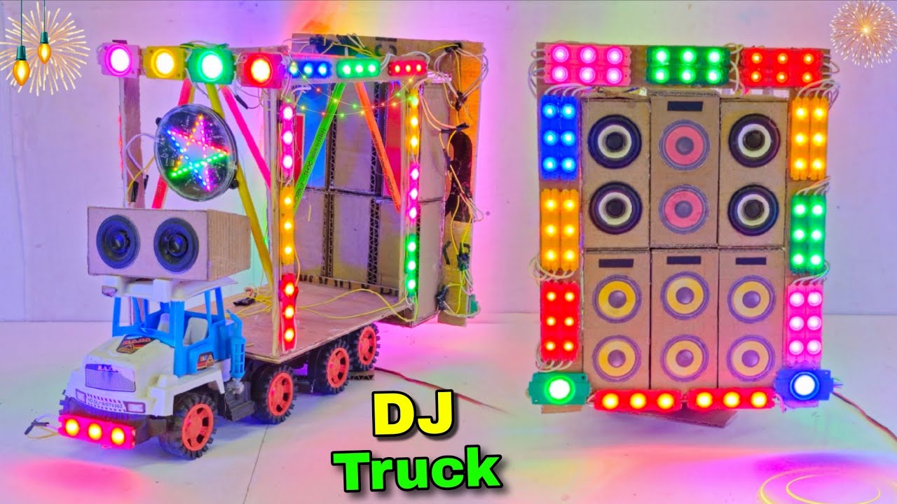 Mini Dj Truck Setup Loading at-home byCardboard Making Dj truck and light | MiniDj Truck | dj wala