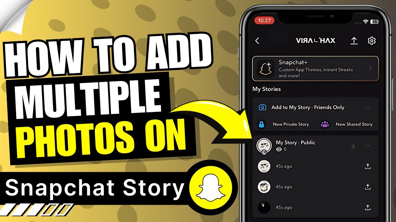 How to Add Multiple Photos in One Snapchat Story 📸📲 | Post All Pics Together Easily!