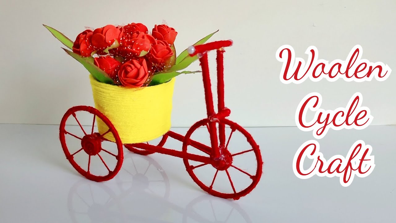 Woolen Cycle Craft Idea// Home Decoration Craft Idea// DIY Cycle Showpiece Idea