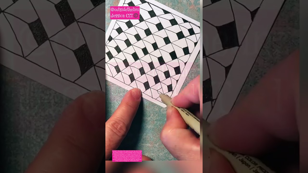 Tangle Tutorial Cubine Zentangle® with Jessica CZT Outside the LinZ subscribe