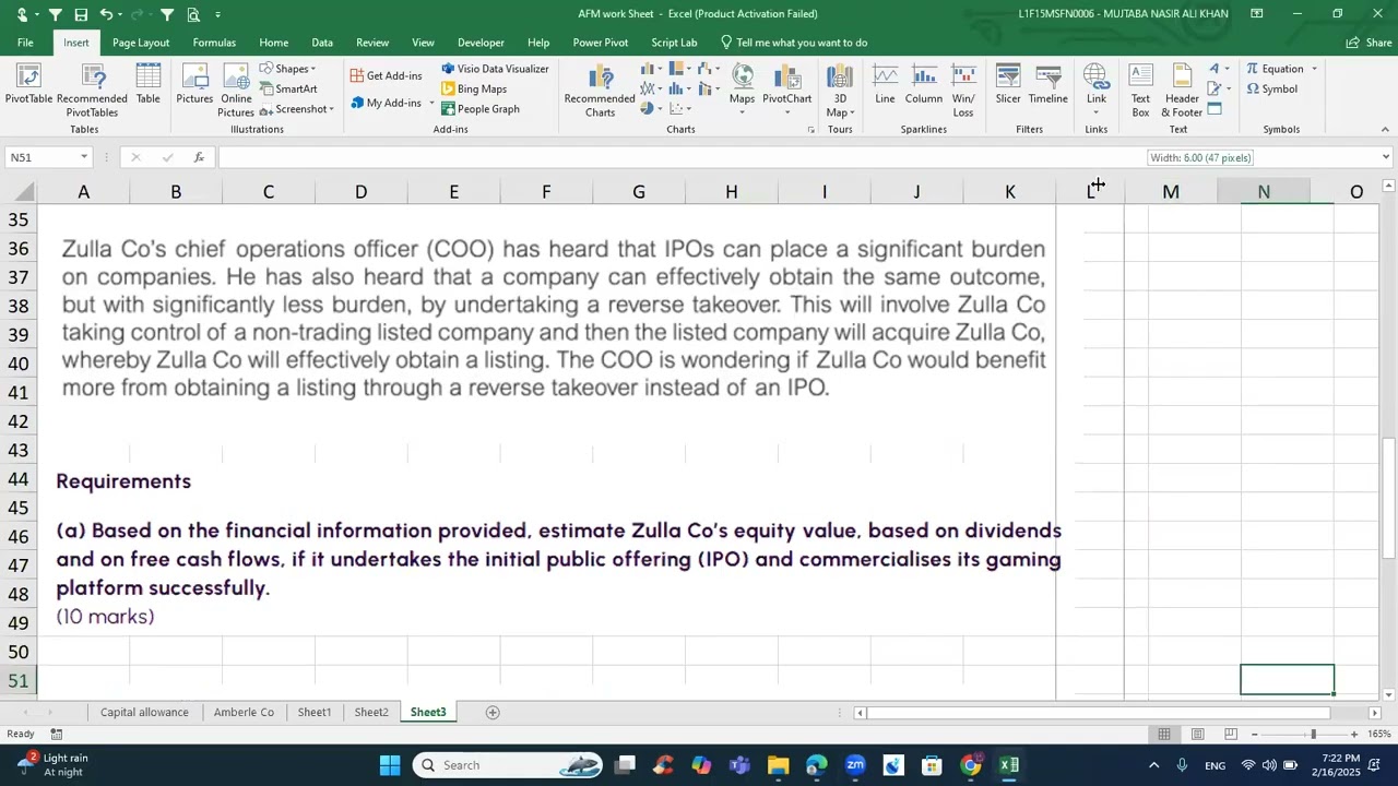 Zulla co | AFM | ACCA | Sep | Dec 2024