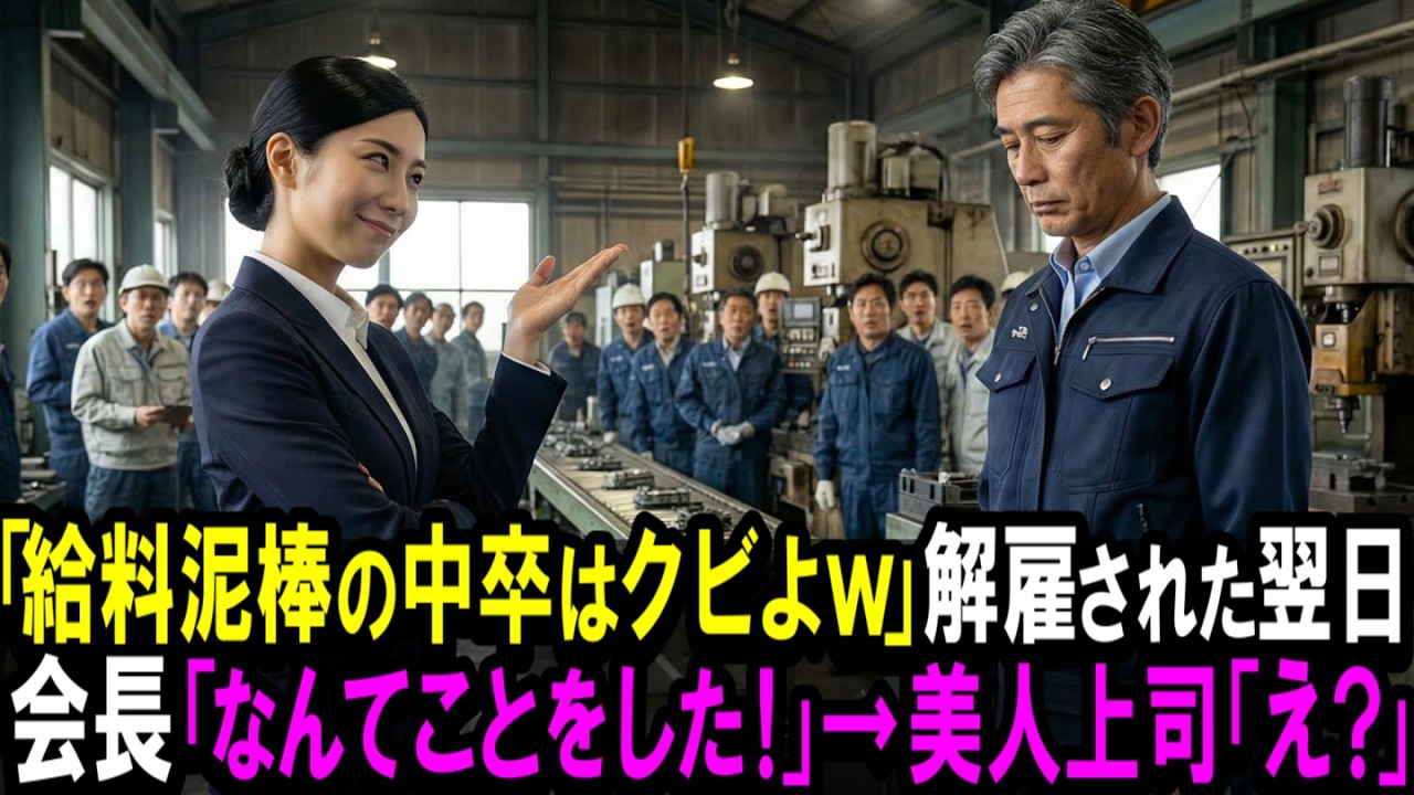 【スカッと】「給料泥棒の中卒はクビよｗ」解雇された翌日、会長「なんてことをした！」→美人上司「え？」【シニア】