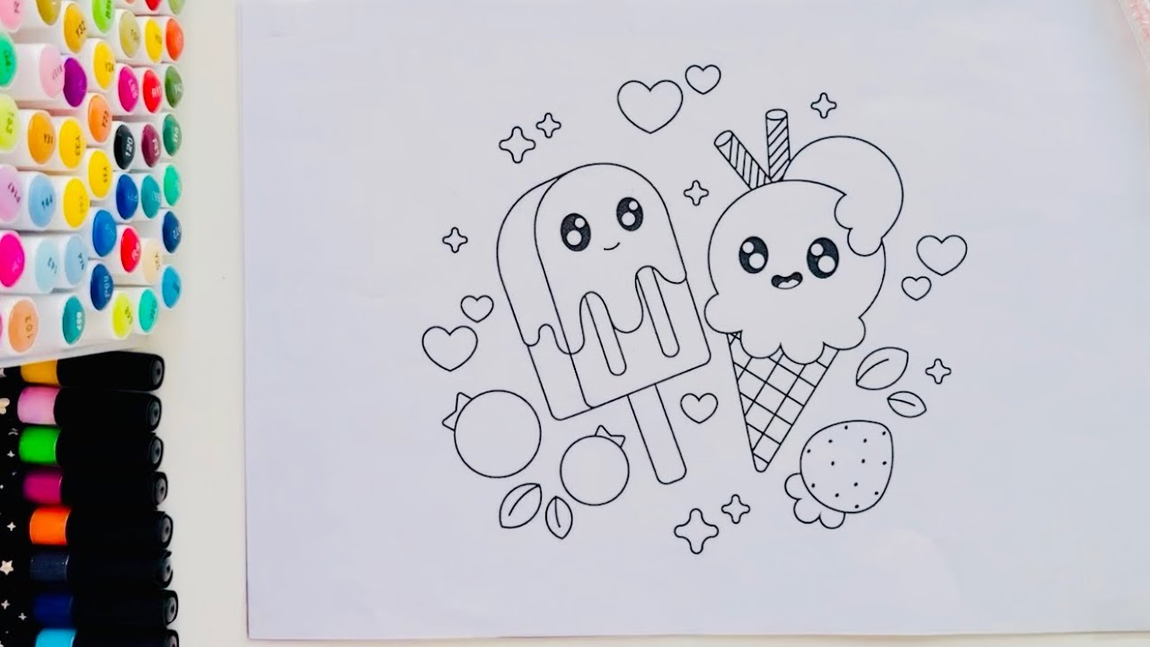 Satisfying Ice Cream Coloring 🍦| Relaxing Art | ASMR | 