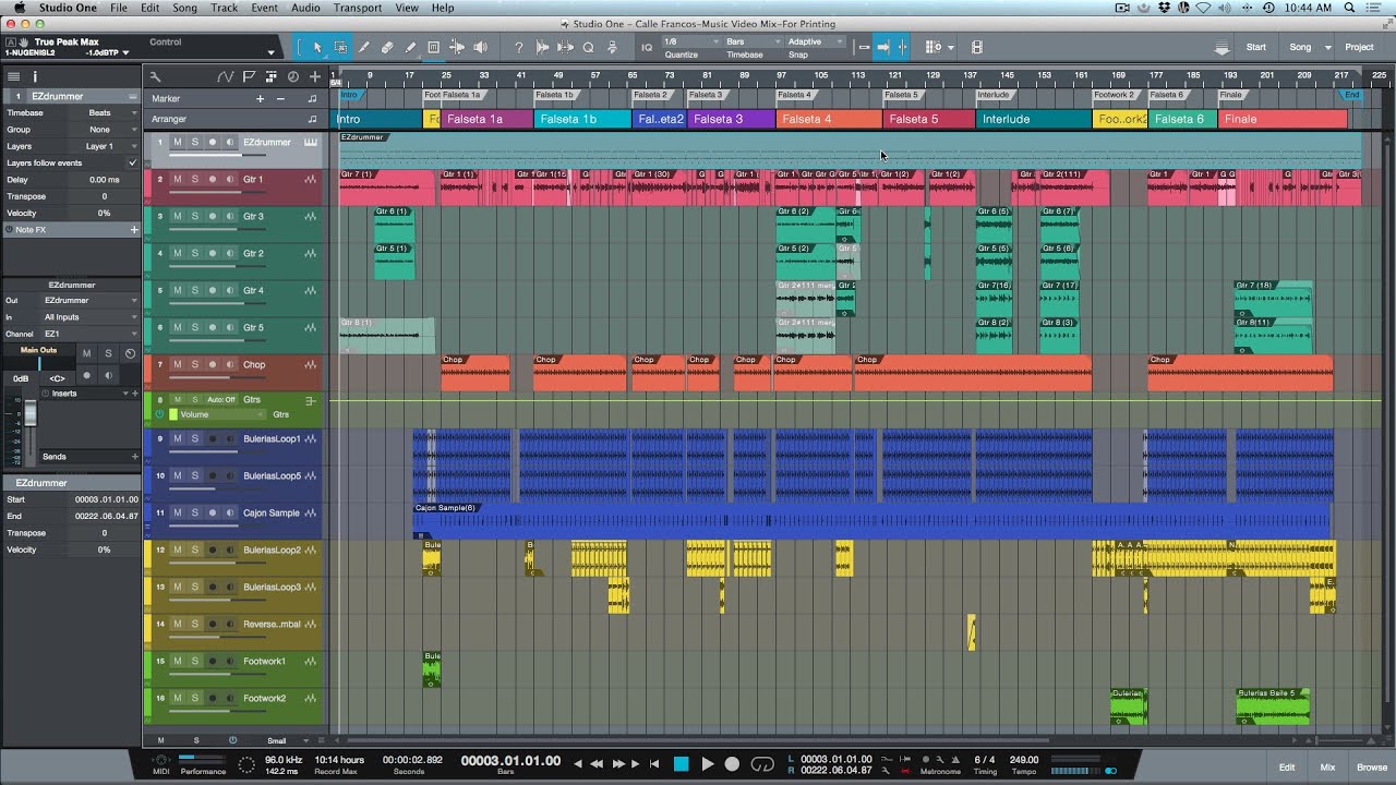 Как экспортировать карту темпа из Studio One для использования со сторонними DAW