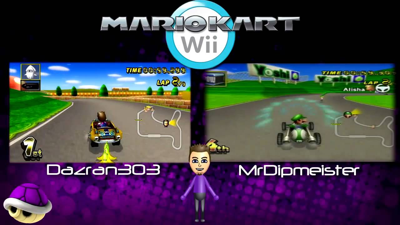 Mario Kart Wii Online Dual View! Grand Prix Match 1-2 (Dazran303 MrDipmeister)