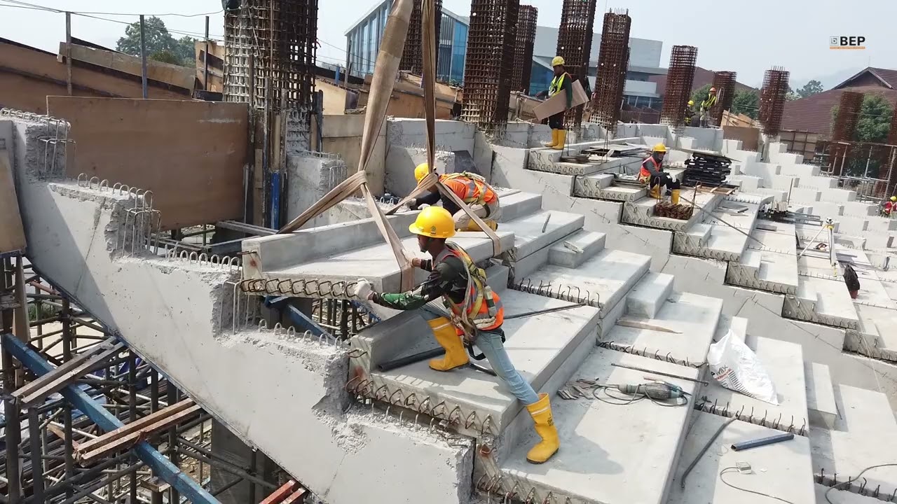 Pemasangan Tribun Beton Precast