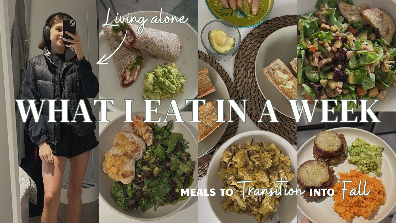 WHAT I EAT IN A WEEK living alone// Healthy meals/ Eating leftovers/ Fall baking