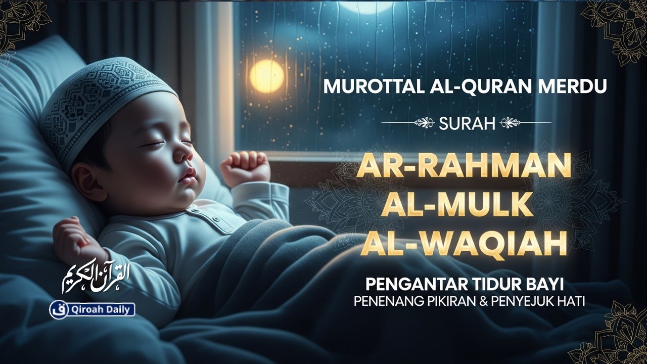 MUROTTAL MERDU SURAH ARRAHMAN, AL-MULK, AL-WAQIAH | PENGANTAR TIDUR MENENANGKAN HATI@qiroahdaily