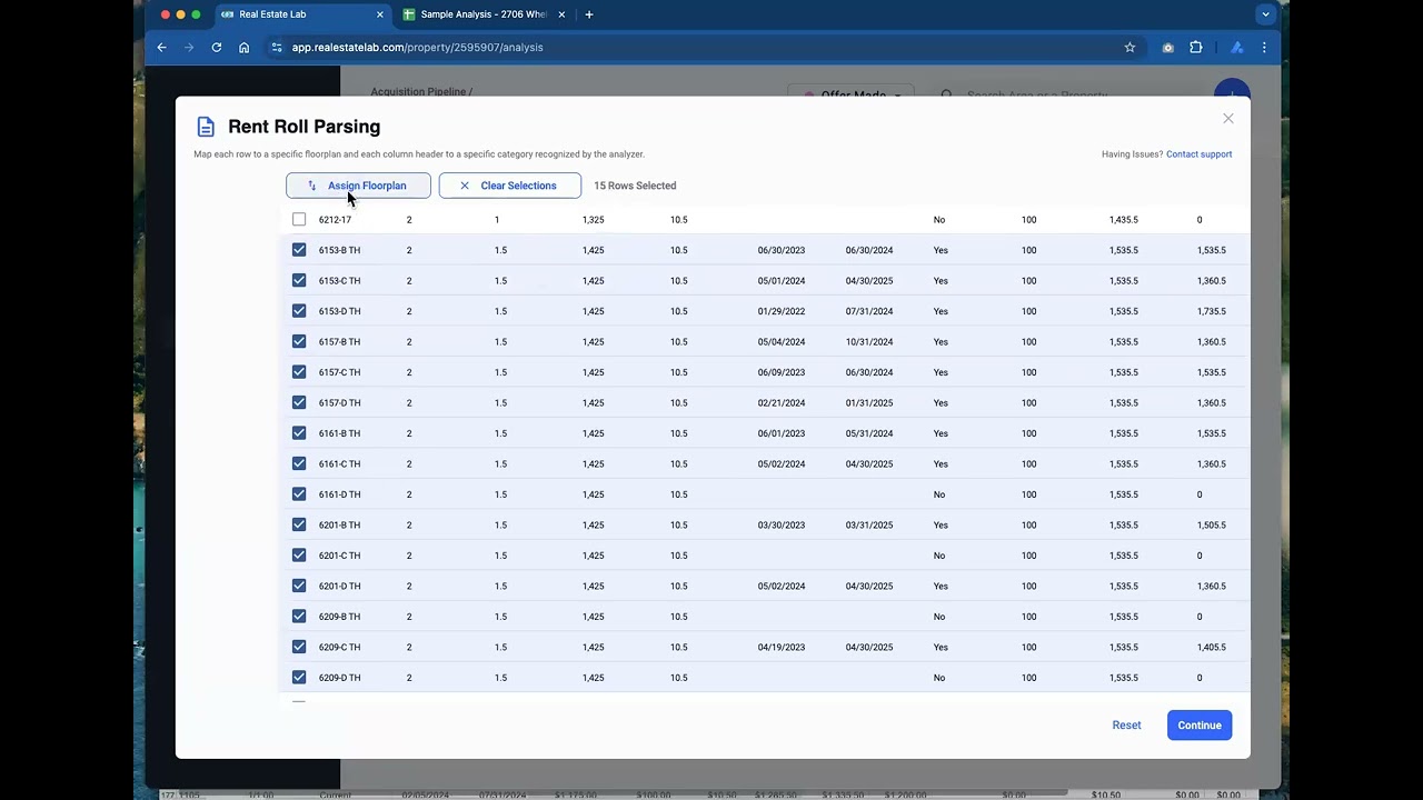 REL HELP:  Edit Floor Plans Before Parsing a Rent Roll