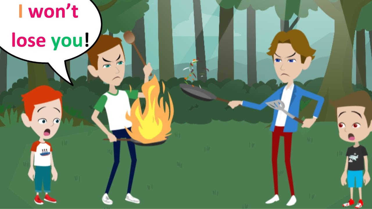 Lucas's father joins the cooking contest - Animated English Funny Story - Lucas English