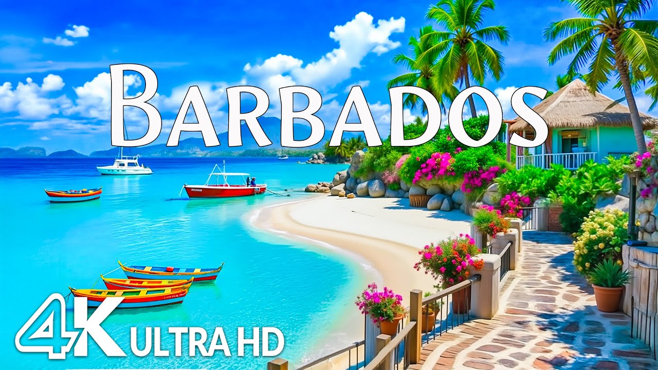 Barbados 4K UHD - Golden Beaches, Azure Waters & Vibrant Tropical Beauty with Relaxing Music