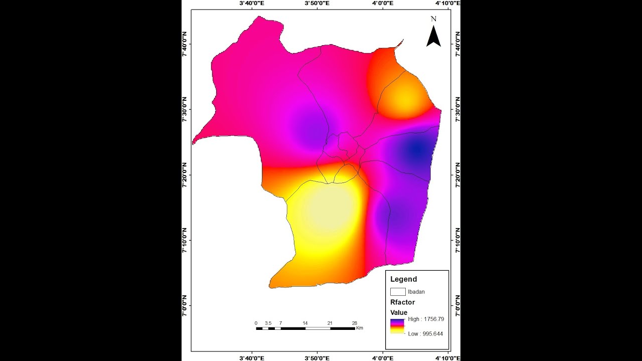 Rainfall erosivity factor (R factor) in ArcGIS