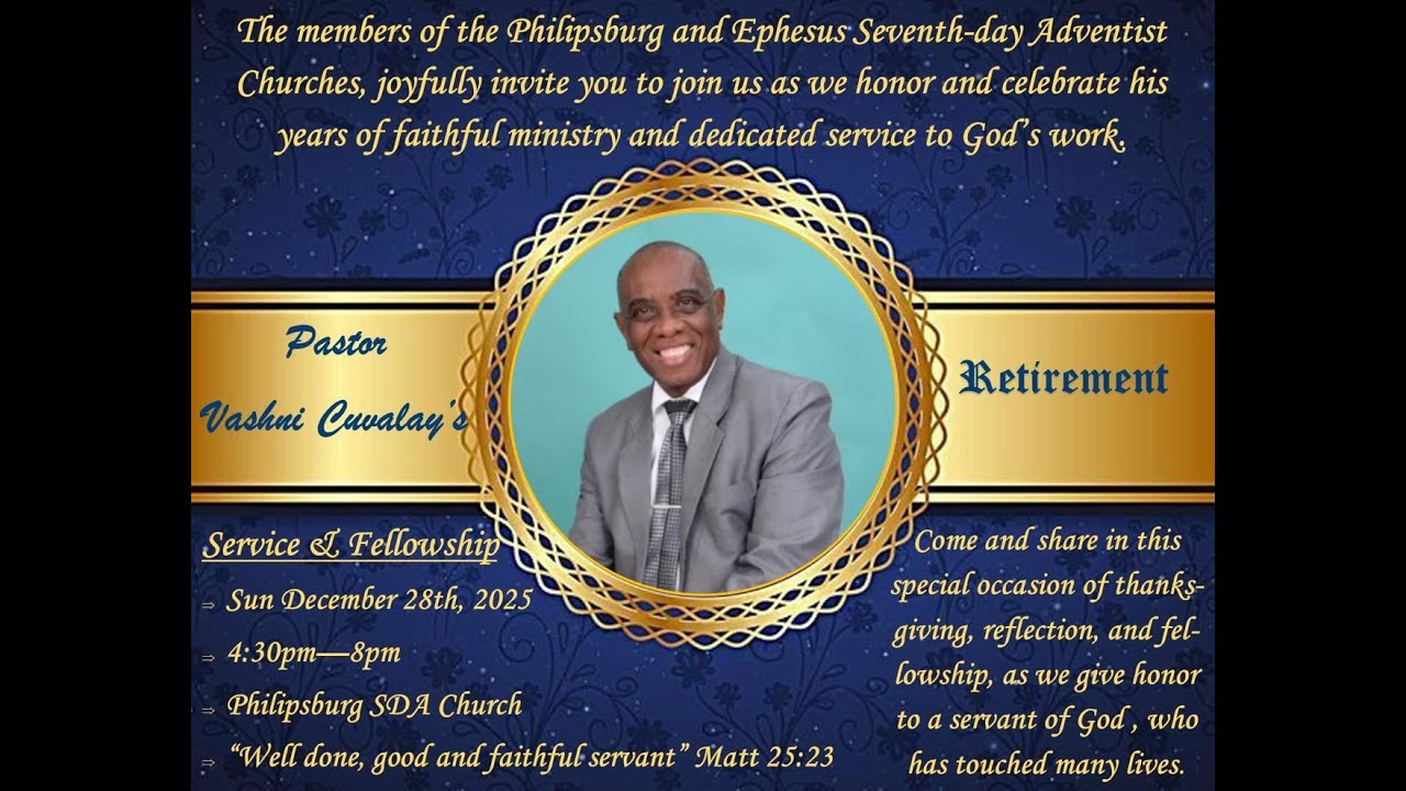 Pastor Vashni Cuvalay's retirement || Live from PSDA Church || Dec 28th, 2025 || at 4:30 PM