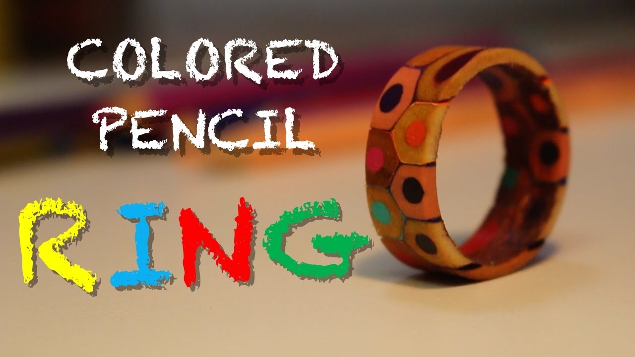 HOW TO MAKE A COLORED PENCIL RING **Diy Jewelry**