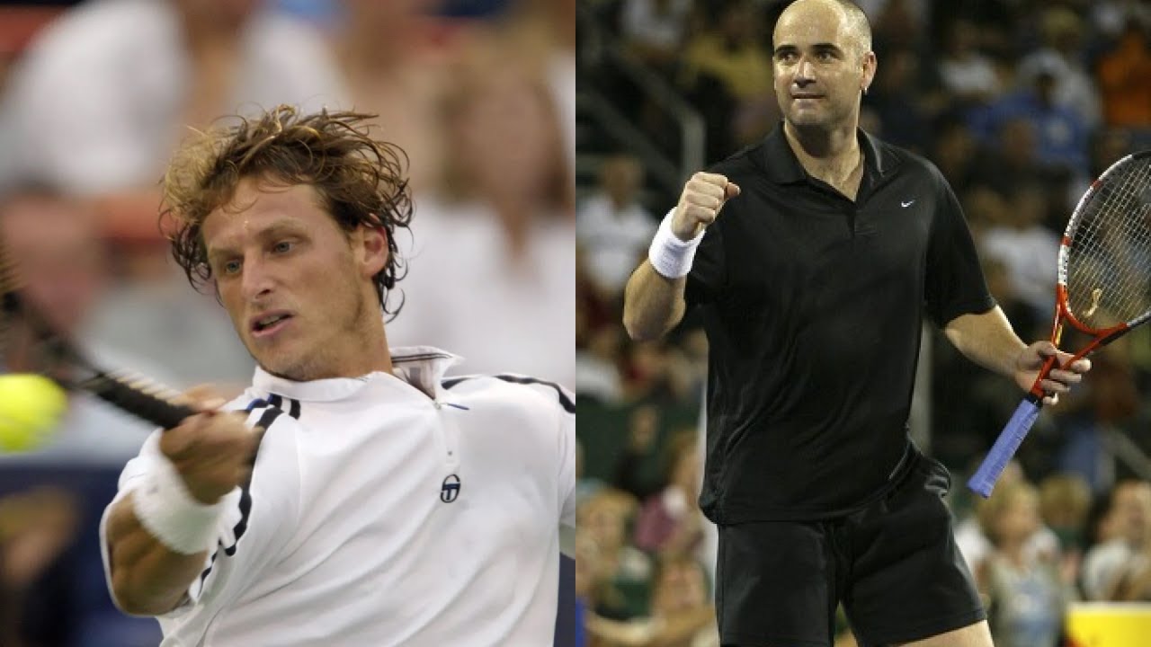 Nalbandian vs Agassi- Torneo de Maestros 2003- Houston - Highlights