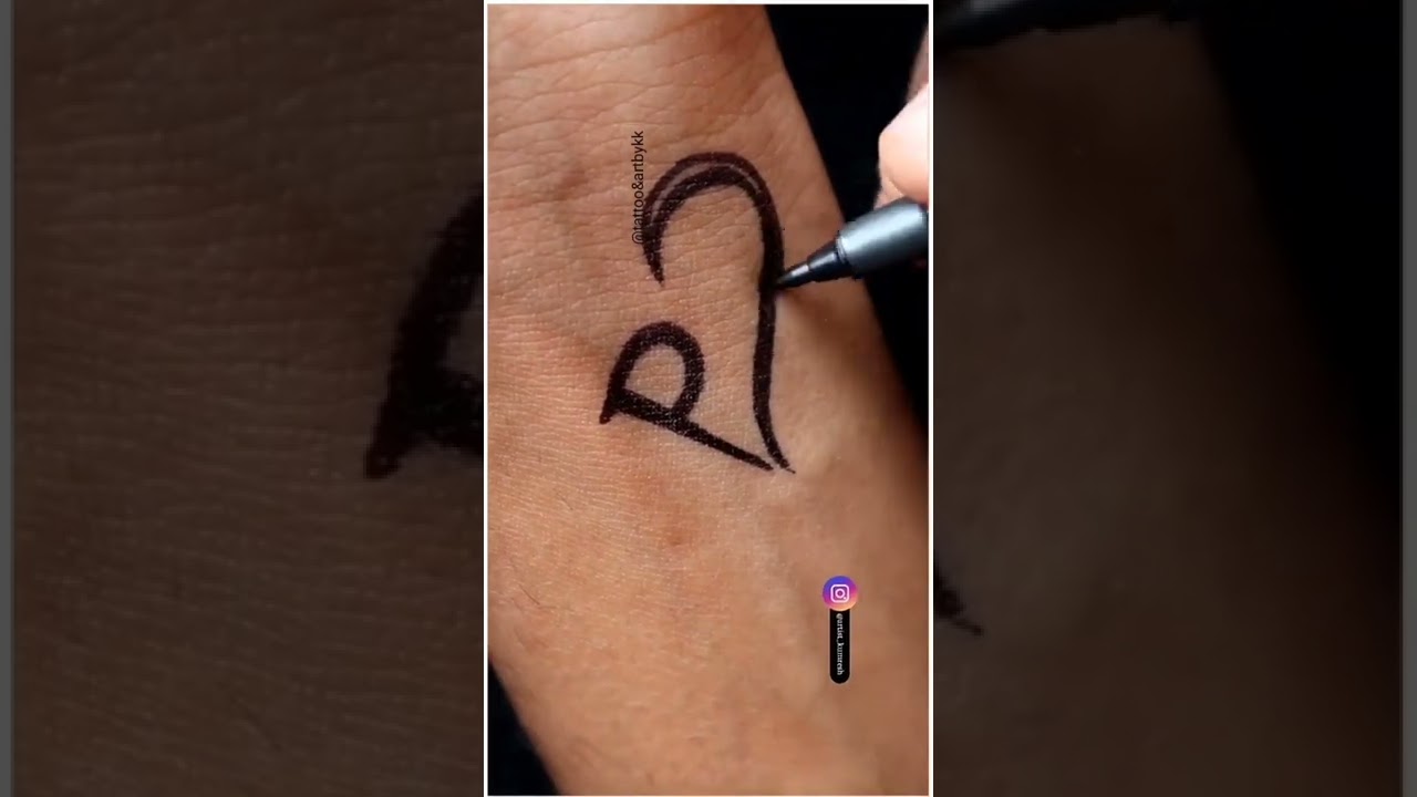 beautiful P letter tattoo #shorts