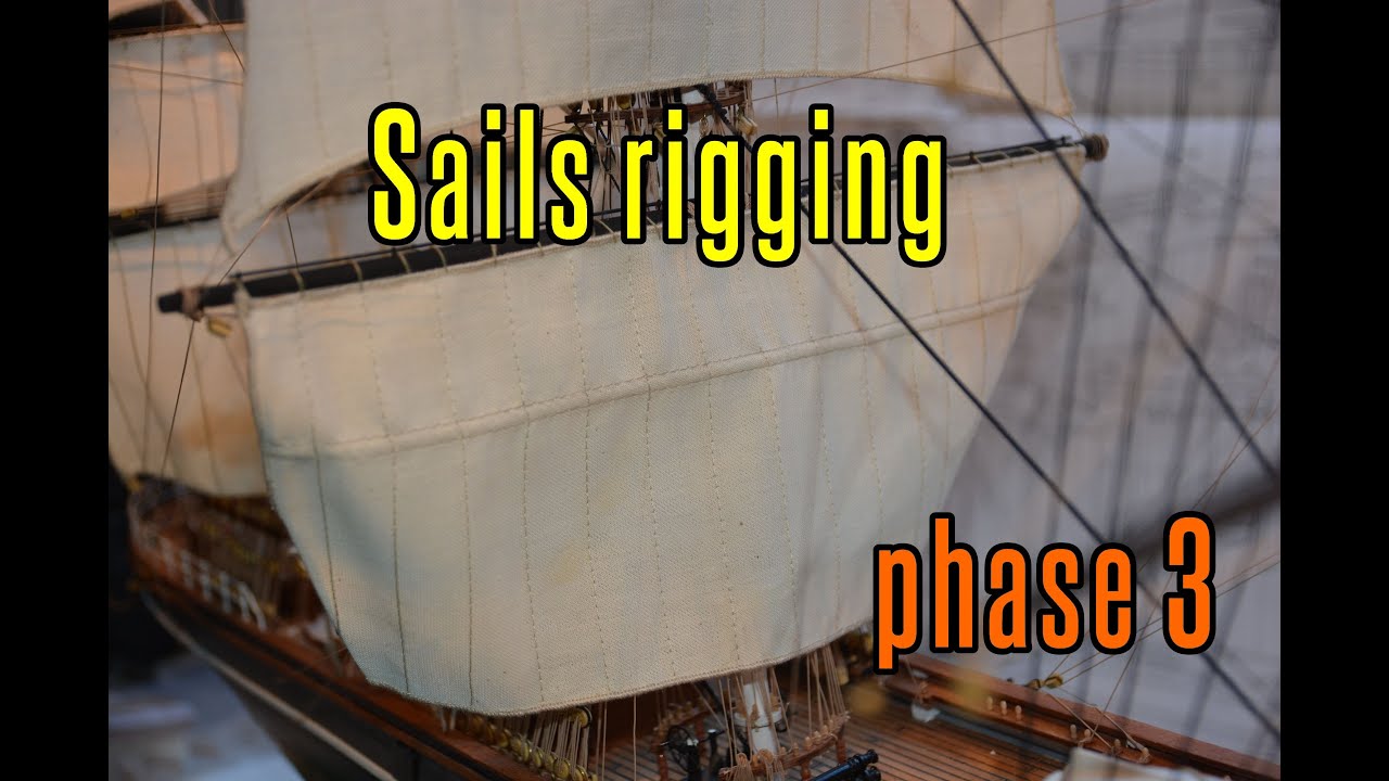 Cutty Sark - part 51 Sails Rigging (phase 3)