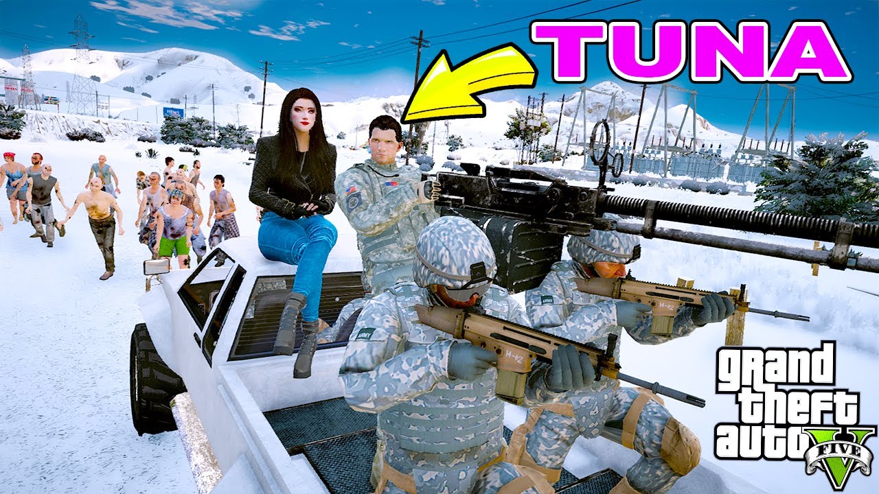 TUNA BİNBAŞI OLUYOR VE ASKERLERE EMİRLER YAĞDIRIYOR! - GTA 5 ZOMBİ MODU