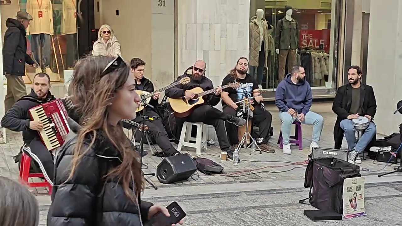 Greek Music Band In Athens Ermou Street Part 2