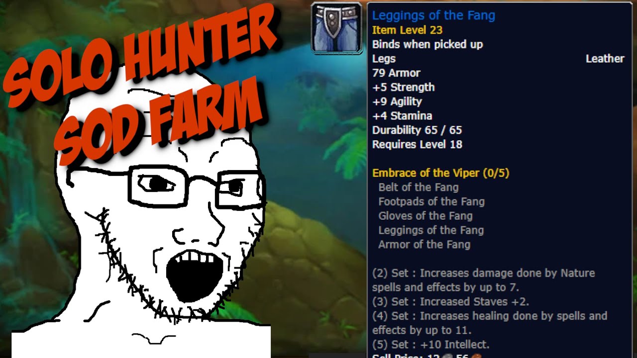 Solo Hunter Walling Caverns SoD Run - Leggings Of The Fang Farm