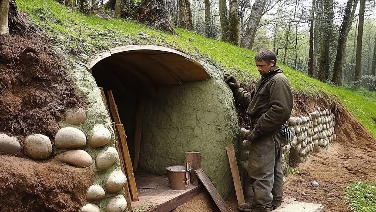 Building an Amazing UNDERGROUND Hut in the Wilderness | From Start to Finish