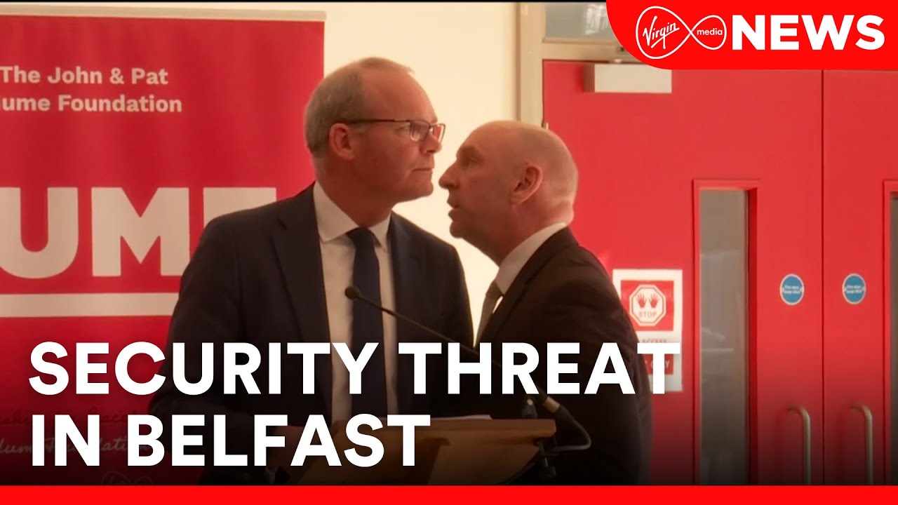 Simon Coveney removed from stage after security threat in Belfast