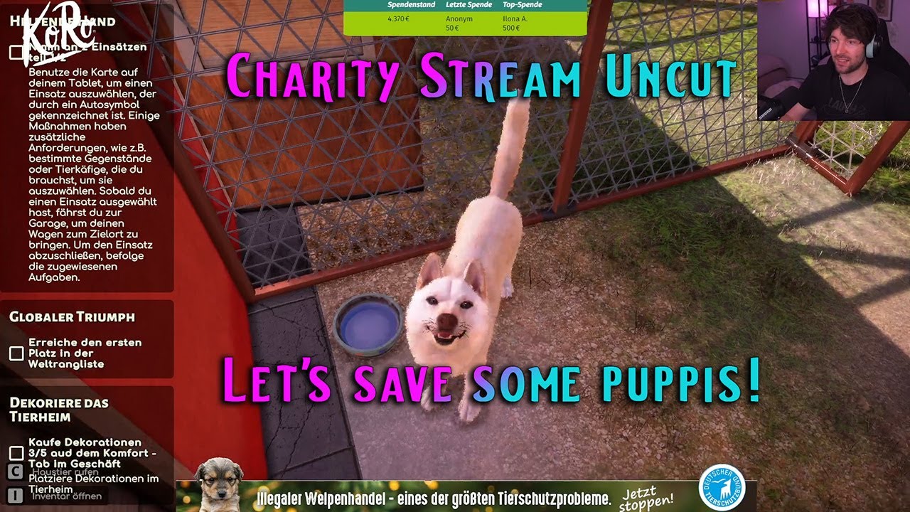 Charity Stream Uncut: Gemeinsam gegen Tierleid – Let’s save some puppis!