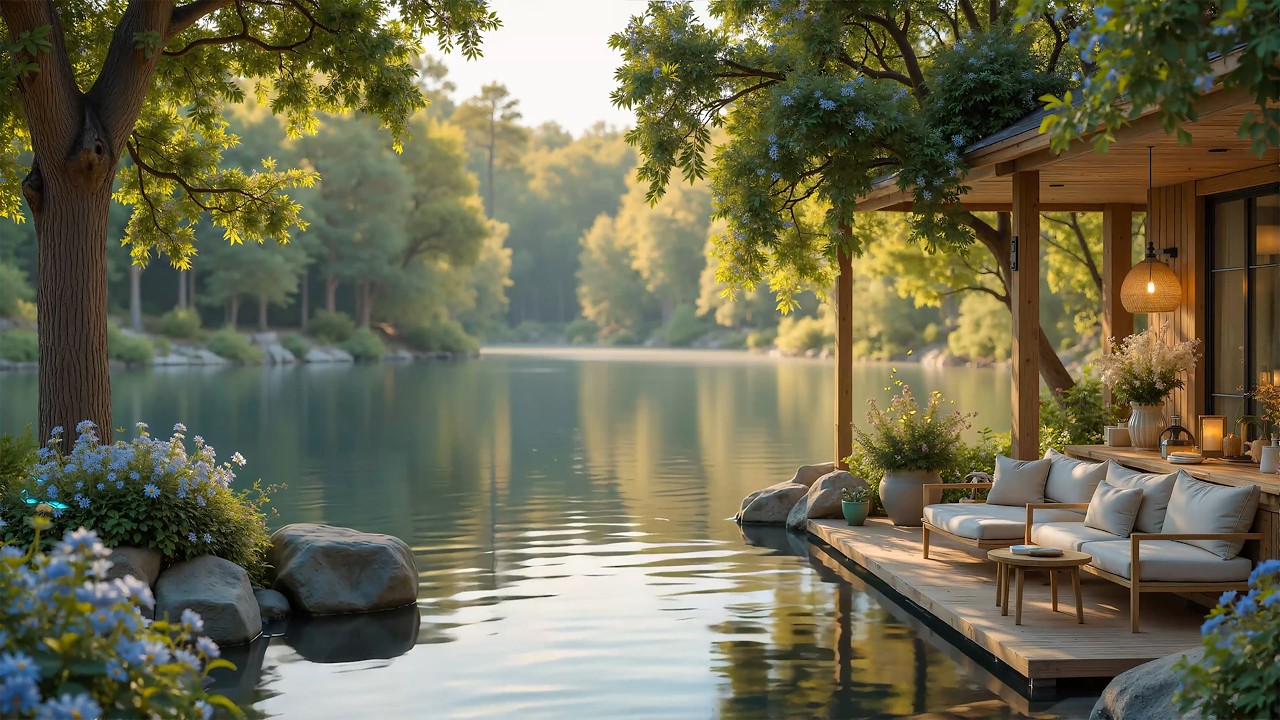 Relaxing Lakeside Piano 🌿 Soft Piano Melody With Great Lake View To Work & Focus