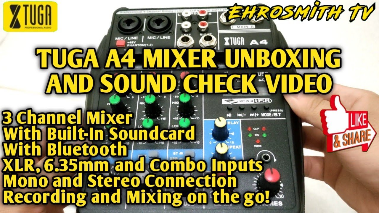 Tuga A4 Mixer Unboxing and Sound Check Video feat. Mooer 005 Preamp Pedal | A4 Mixer | Ehrosmith TV