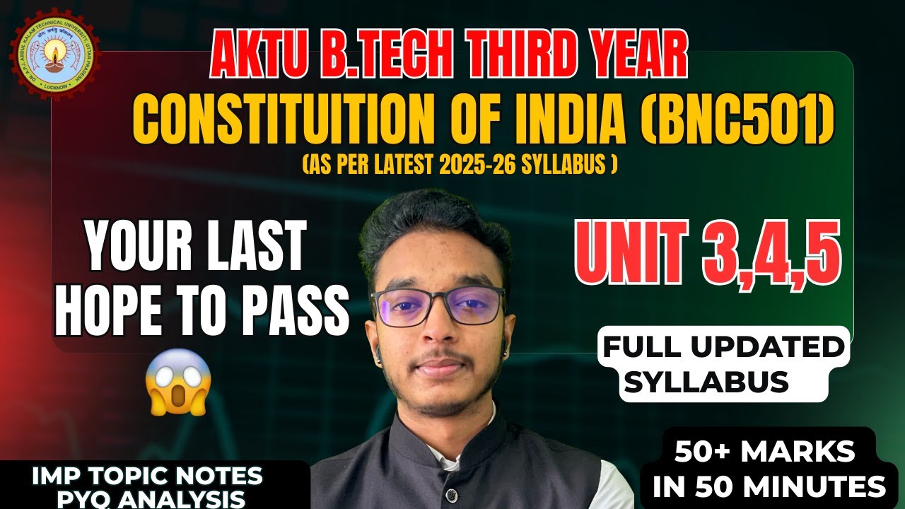 COI ONESHOT | CONSTITUTION OF INDIA | AKTU EXAM | BNC501|IMPORTANT TOPIC OF COI| CAMPUS CIRCUIT