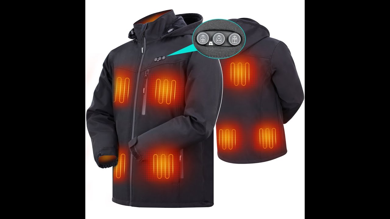 ARRIS Heated Jacket for Men, Electric Warm Heating Coat with 7.4V Rechargable Battery