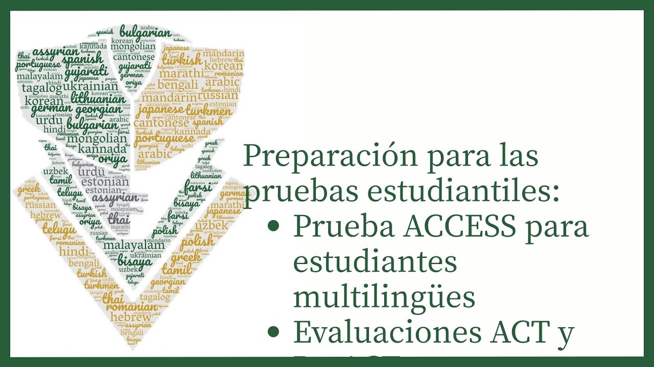 Spa Evaluaciones estudiantiles:Examen ACCESS para estudiantes multilingües Evaluaciones ACT y PreACT