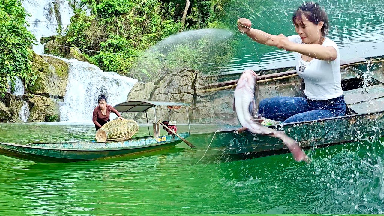 365 days on a deserted island, how a girl catches fish and shrimp to maintain life