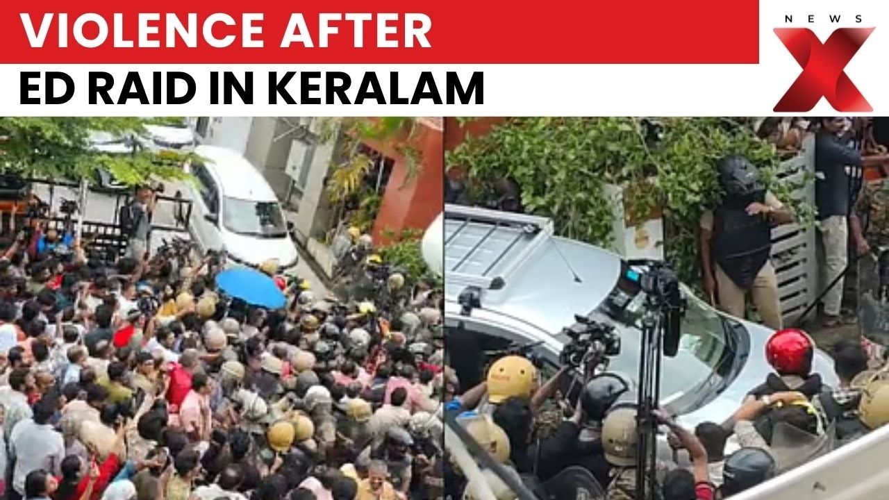 Violence Erupts Outside Pinarayi Vijayan Residence After ED Raid | NewsX