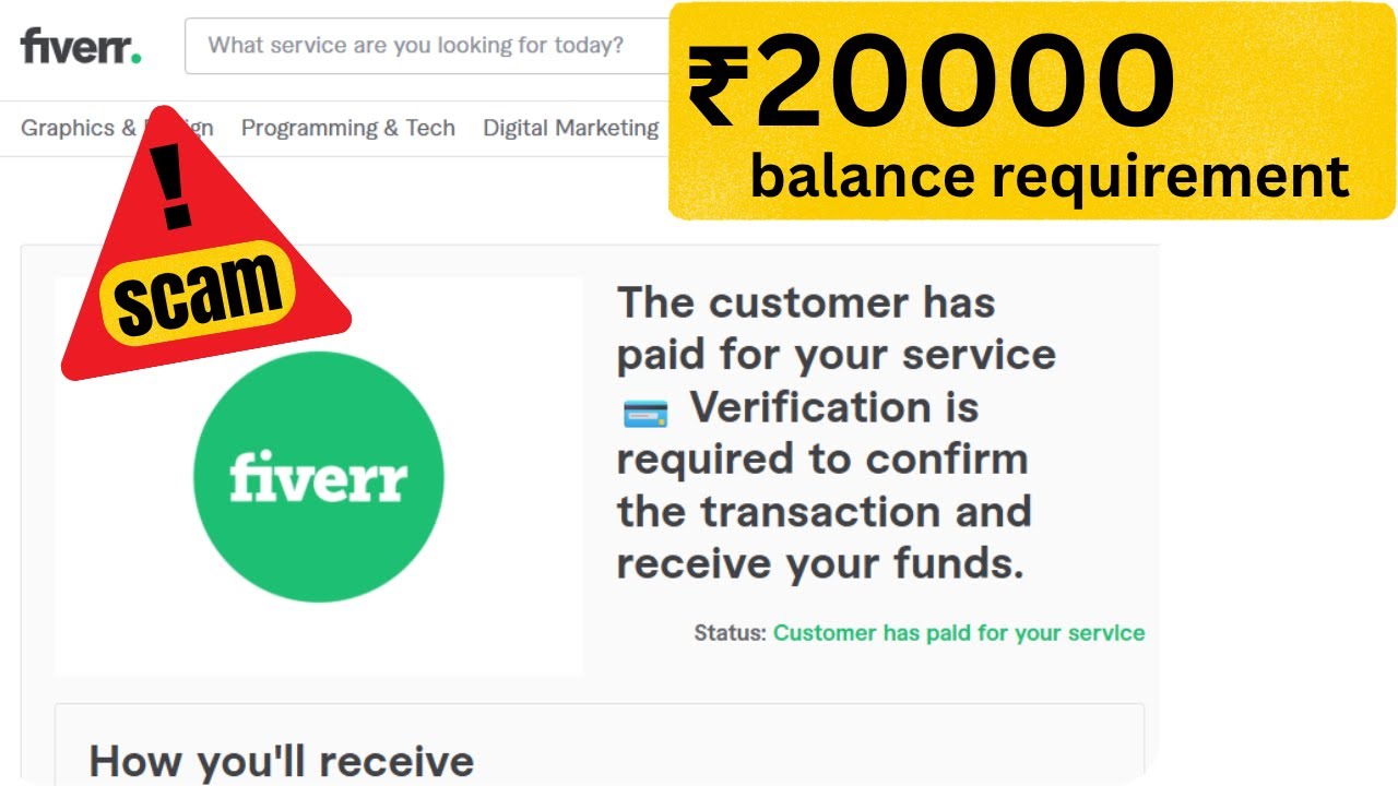 Fiverr SCAM!!! | Verification with Card Balance | Asking 20000 INR Balance
