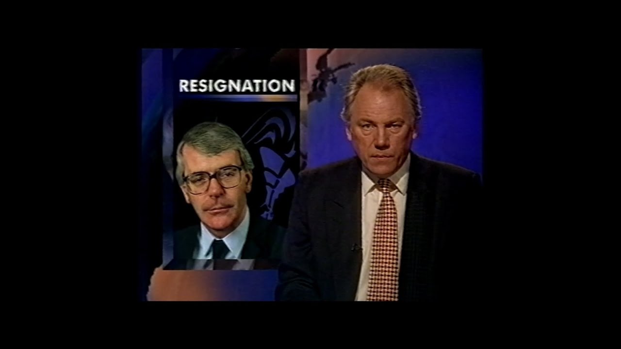 BBC News with Peter Sissons - John Major resigns as Conservative leader - BBC1 22/06/1995 (VHS)